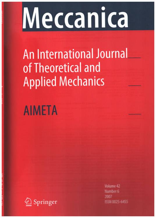 An International Journal of Theoretical and applied Mechanics n.42 parte 6 - copertina