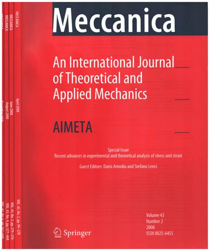 An International Journal of Theoretical and applied Mechanics n.43 parte 2-3-4-6 - copertina