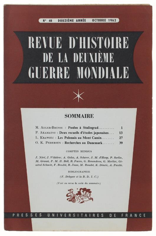 Revue D'Histoire De La Deuxième Guerre Mondiale - Collectif - copertina