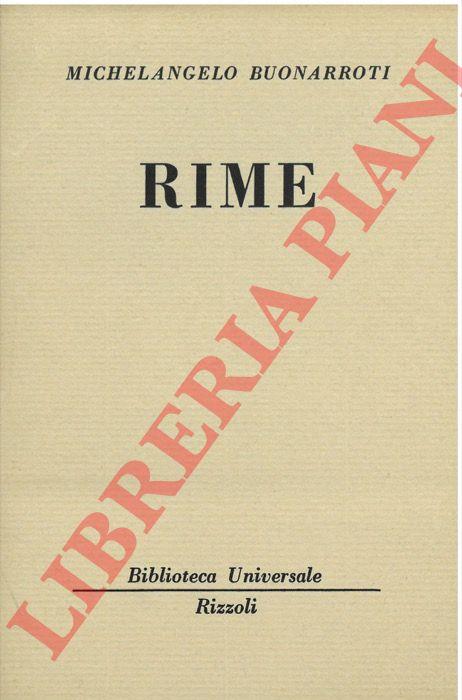 Rime. - Michelangelo Buonarroti - copertina