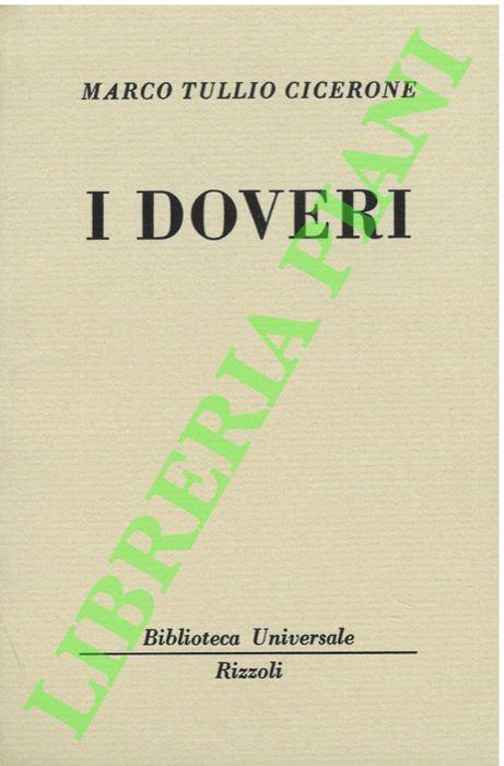 I doveri. - Marco Tullio Cicerone - copertina