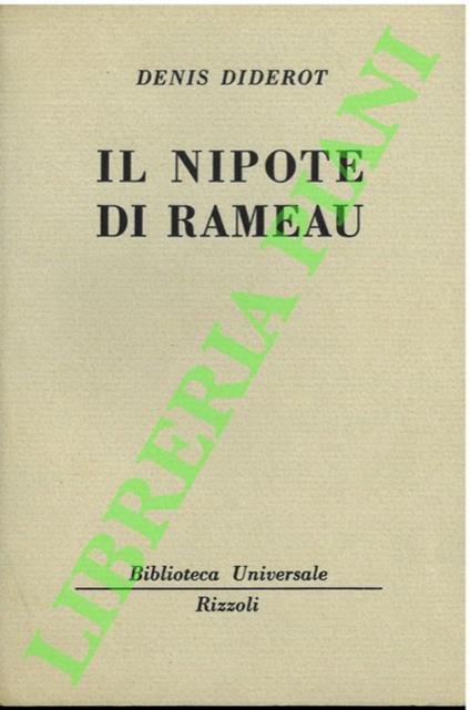Il nipote di Rameau. - Denis Diderot - copertina