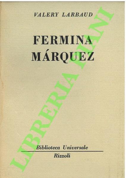 Fermina Marquez - Valéry Larbaud - copertina