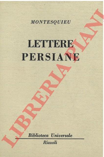 Lettere persiane. - Charles L. de Montesquieu - copertina