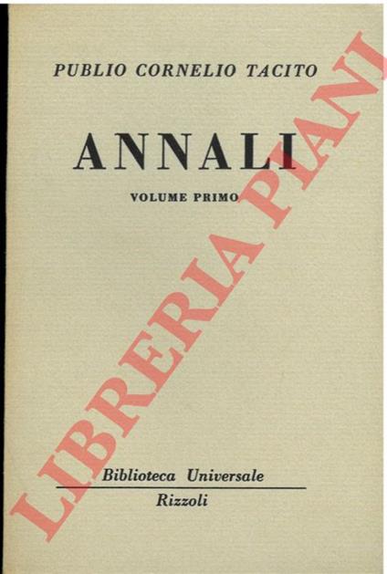 Annali - Publio Cornelio Tacito - copertina
