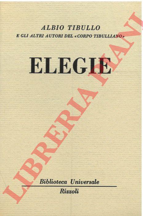 Elegie. - Albio Tibullo - copertina