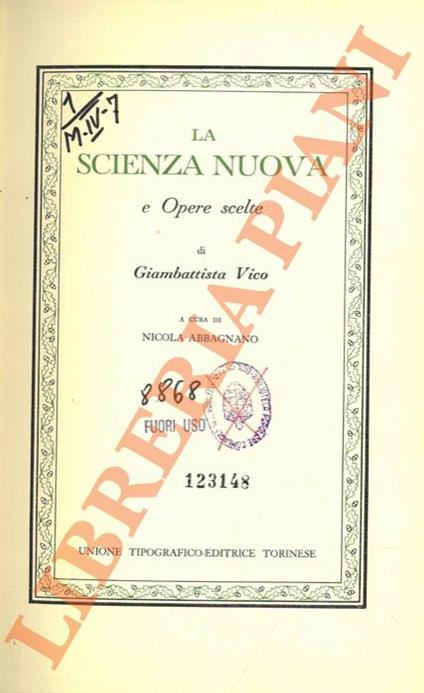Scienza Nuova e opere scelte - Giambattista Vico - copertina