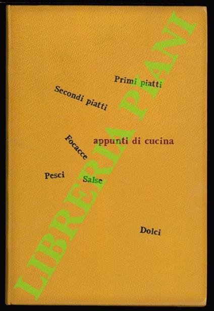 Appunti di cucina. - Orazio Bagnasco - copertina