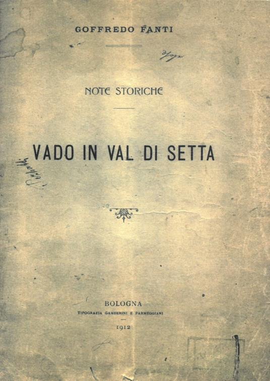 Vado in Val di Setta - Goffredo Fanti - copertina