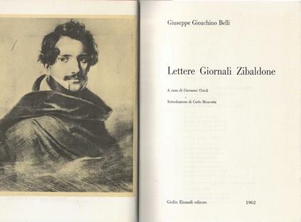Lettere giornali zibaldone - Giuseppe Gioachino Belli - copertina