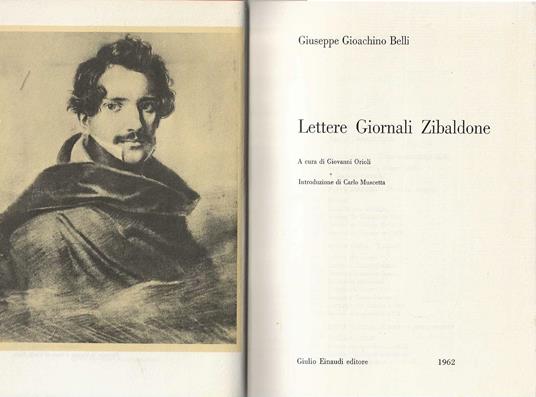 Lettere giornali zibaldone - Giuseppe Gioachino Belli - copertina