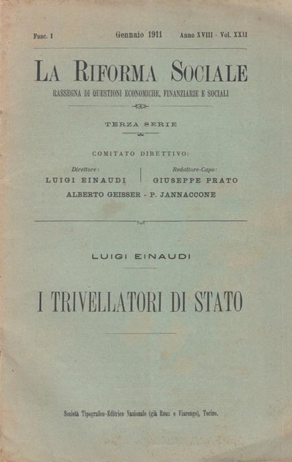 I trivellatori di stato - Luigi Einaudi - copertina