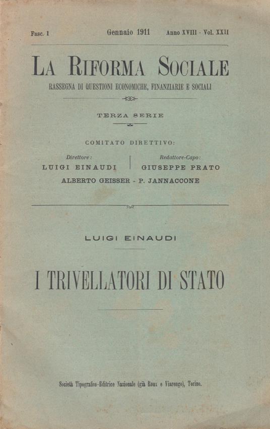I trivellatori di stato - Luigi Einaudi - copertina