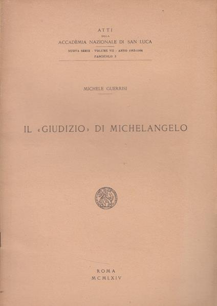 Il Giudizio di Michelangelo - Michele Guerrisi - copertina