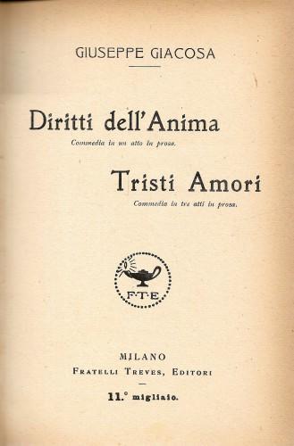 Diritti dell'Anima - Tristi amori - Giuseppe Giacosa - copertina
