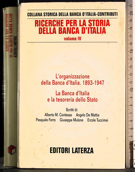 Ricerche per la storia della Banca d'Italia. Vol IV - copertina