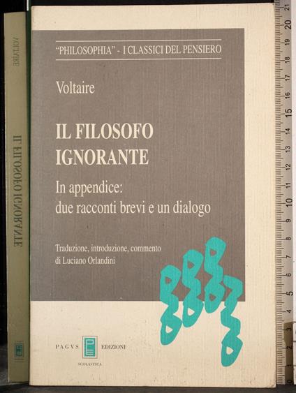 Il filosofo ignorante - Voltaire - copertina