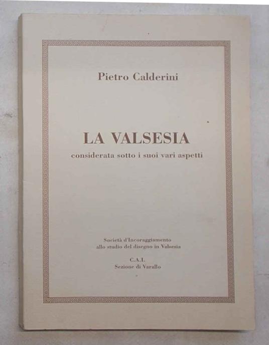 Valsesia considerata sotto i suoi vari aspetti. Saggi e discorsi - Pietro Calderoni - copertina