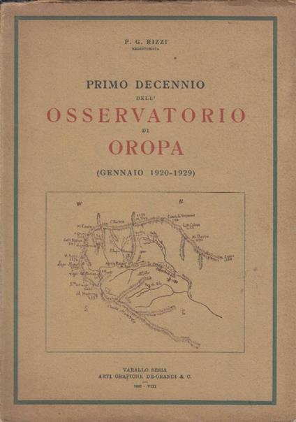 Primo decennio dell&rsquo;osservatorio di Oropa ( gennaio 1920-1929) - copertina