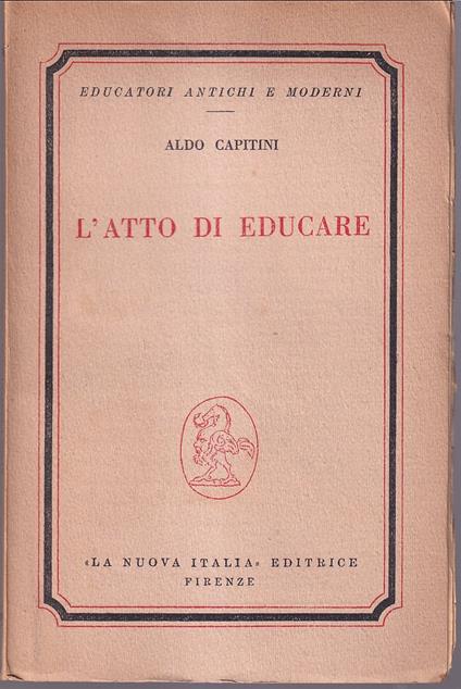 L' atto di educare - Aldo Capitini - copertina