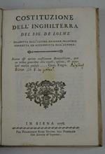 Costituzione dell'Inghilterra… Tradotta dall'ultima edizione francese corretta ed accresciuta dall'autore