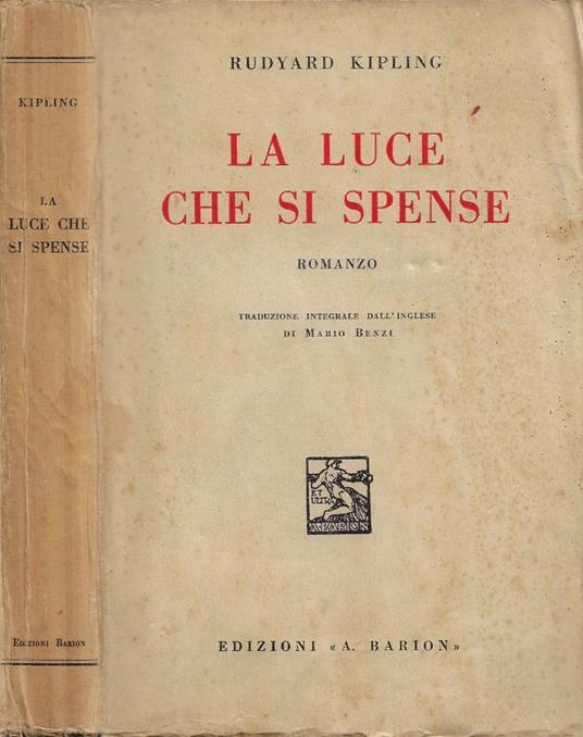 La luce che si spense - Rudyard Kipling - copertina