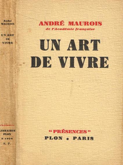 Un art de vivre - André Maurois - copertina