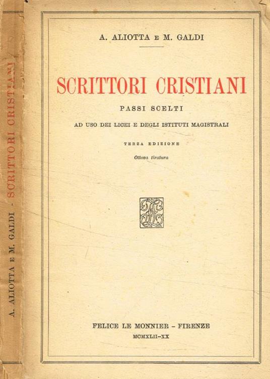 Scrittori cristiani - Antonio Aliotta - copertina
