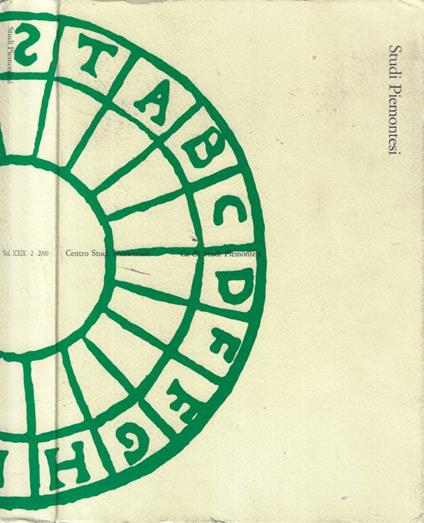 Studi Piemontesi fasc. 2 Anno 2000 - copertina