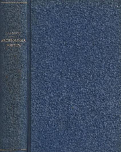 Archeologia poetica - Giosuè Carducci - copertina