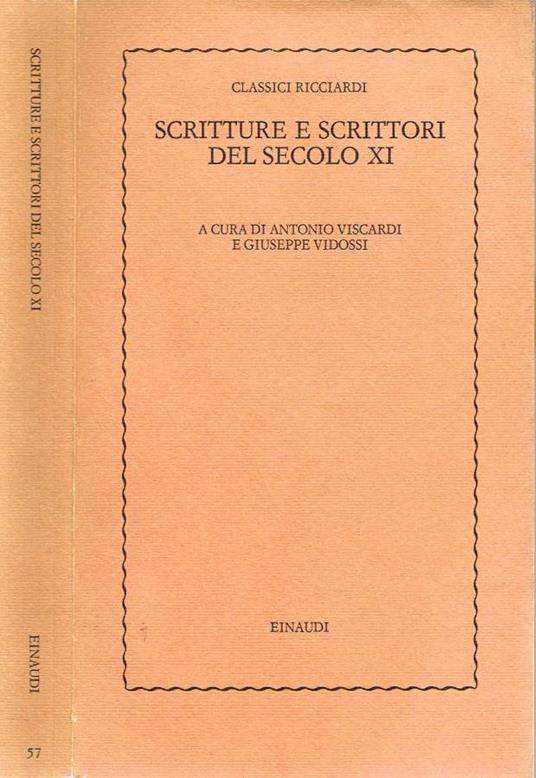 Scritture e scrittori del secolo XI - Antonio Viscardi - copertina