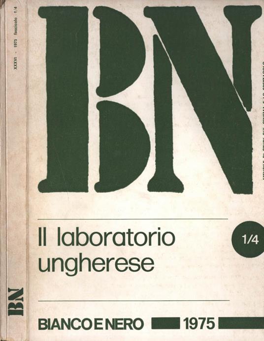 BN Bianco e Nero Anno XXXVI nn. 1 - 4 - copertina