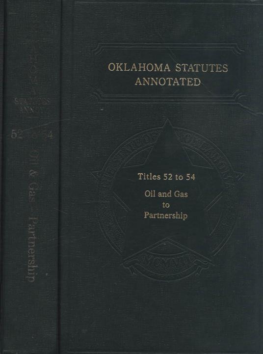 Oklahoma statutes annotated Titles 52 to 54 - copertina
