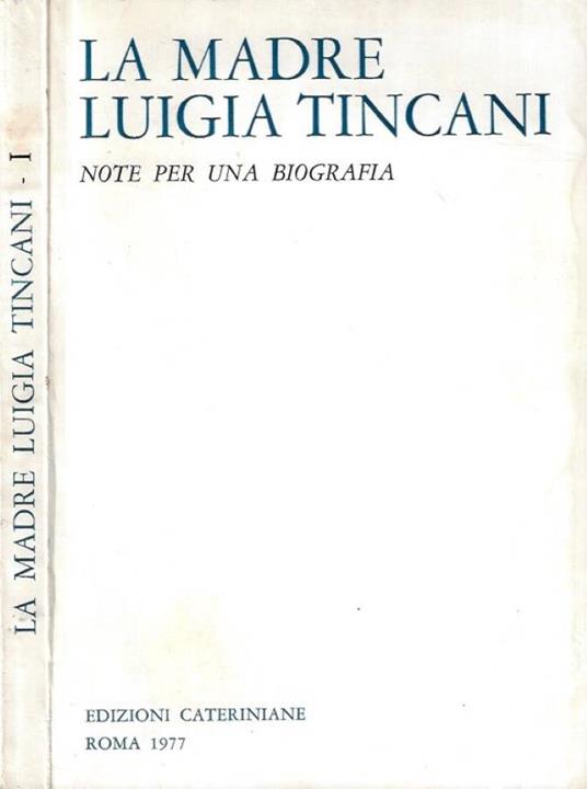 La Madre Luigia Tincani - copertina