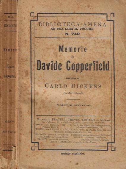 Memorie di Davide Copperfield vol. II - Charles Dickens - copertina