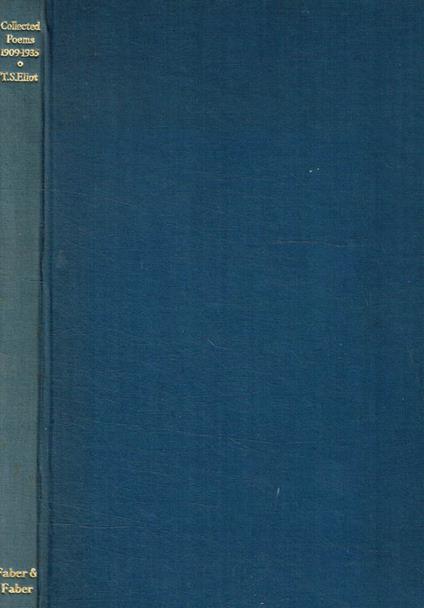 Collected poems 1909-1935 - Thomas S. Eliot - copertina