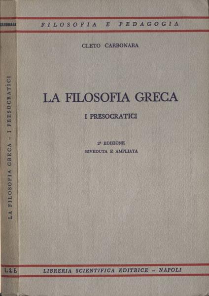 La filosofia greca - Cleto Carbonara - copertina