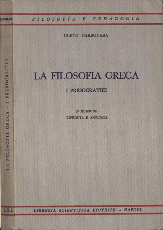 La filosofia greca - Cleto Carbonara - copertina