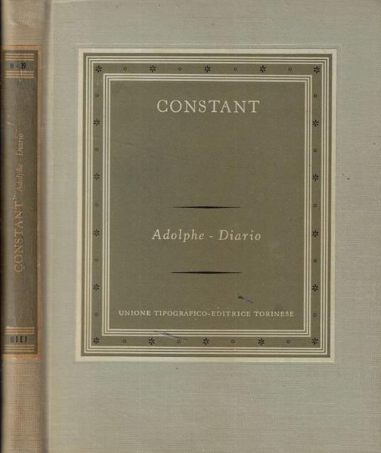 Adolphe-Diario - Benjamin Constant - copertina