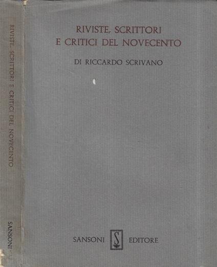 Riviste, scrittori e critici del novecento - Riccardo Scrivano - copertina