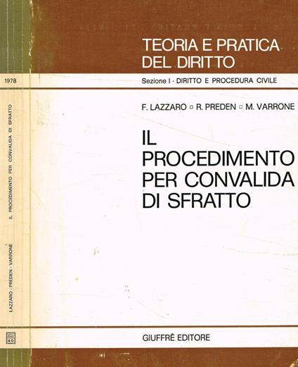 Il procedimento per convalida di sfratto - copertina