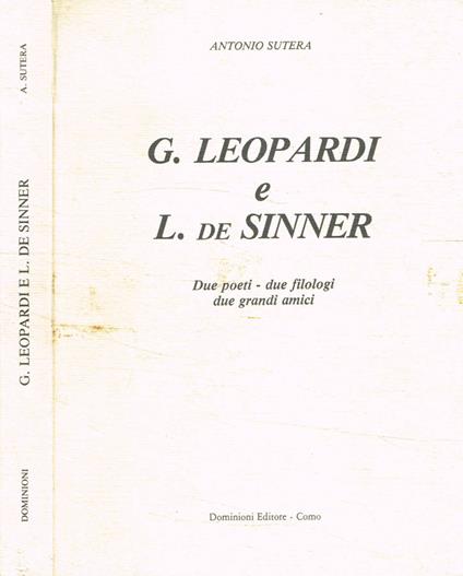 G.Leopardi e L.De Sinner - Antonio Sutera - copertina