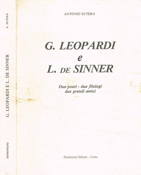 G.Leopardi e L.De Sinner - Antonio Sutera - copertina