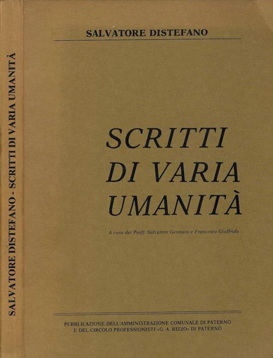 Scritti di varia umanità - Salvatore Distefano - copertina