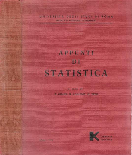 Appunti di statistica - A. Grassi - copertina