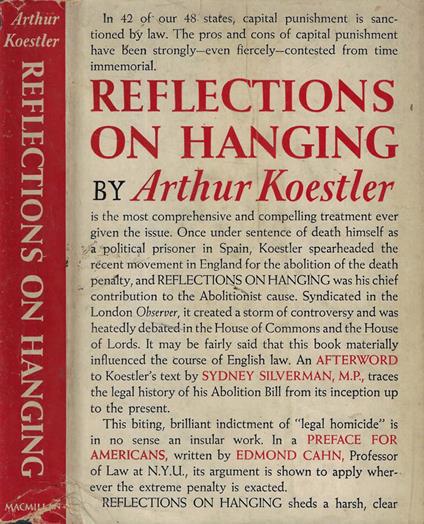 Reflections on hanging - Arthur Koestler - copertina