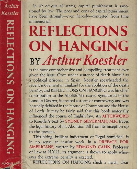 Reflections on hanging - Arthur Koestler - copertina