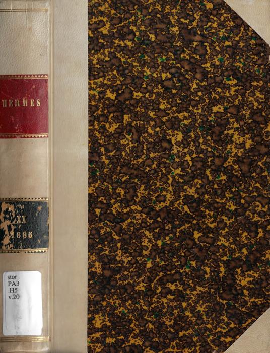 Hermes Vol. XX 1885 - copertina