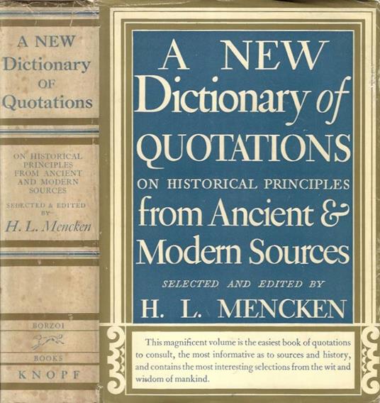 A New Dictionary of Quotations on historical principles from Ancient e Modern Sources - copertina