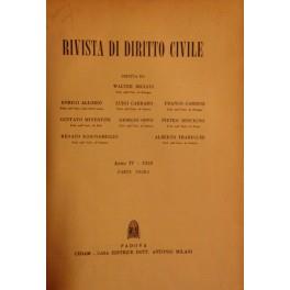 Rivista di diritto civile. Anno IV - 1958 - copertina